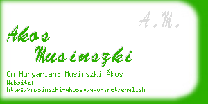 akos musinszki business card
